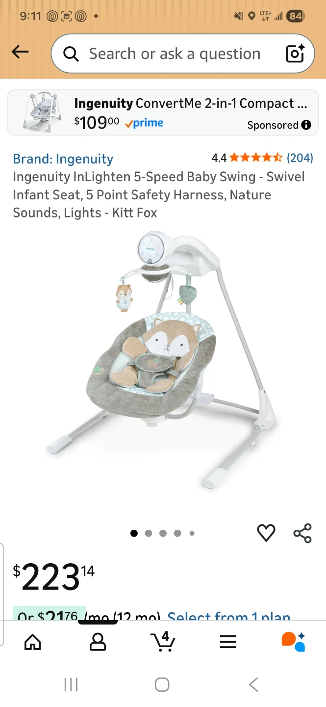 Ingenuity ConvertMe 2-in-1 Baby Swing & Seat