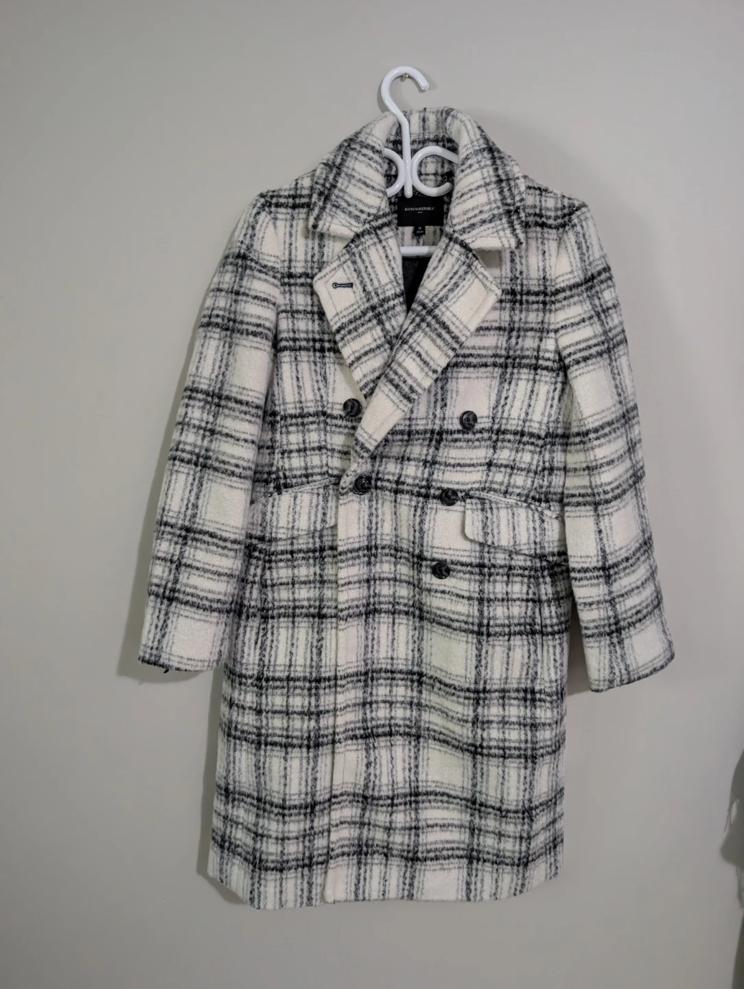 Banana Republic Plaid Double-Breasted Coat