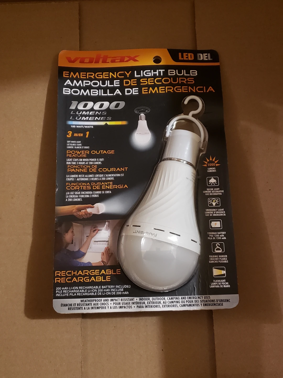 Voltax LED Emergency Light Bulb (Open Box)