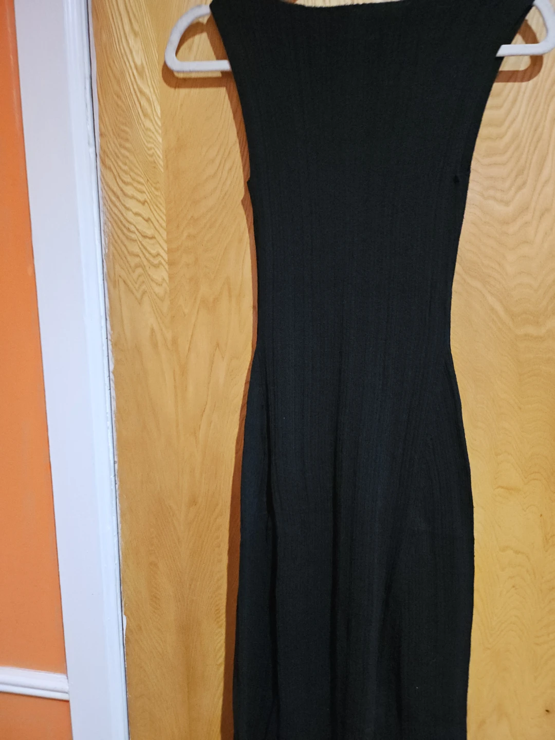 Black Sleeveless Ribbed Midi Dress - Size XS - photo 3