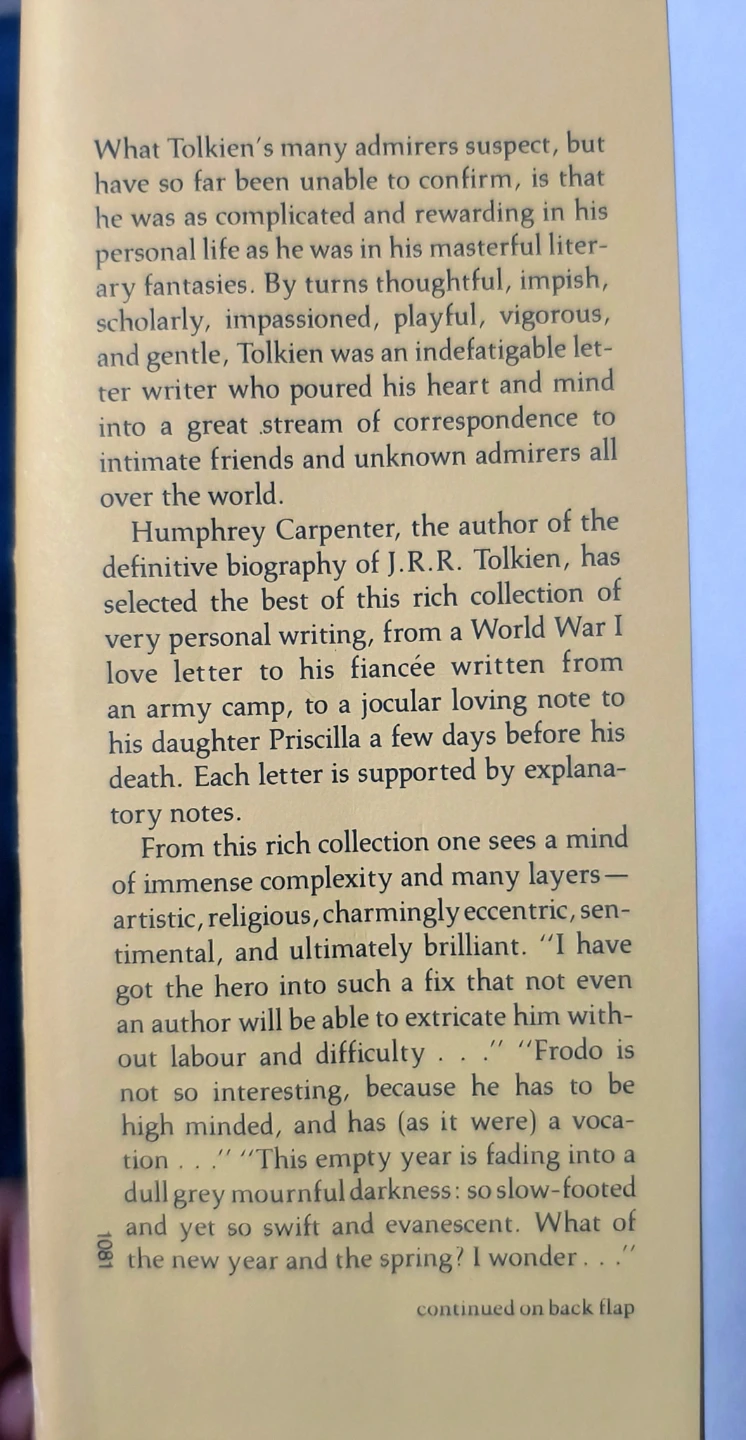 The Letters of J.R.R. Tolkien - 1st edition, hardcover - photo 2