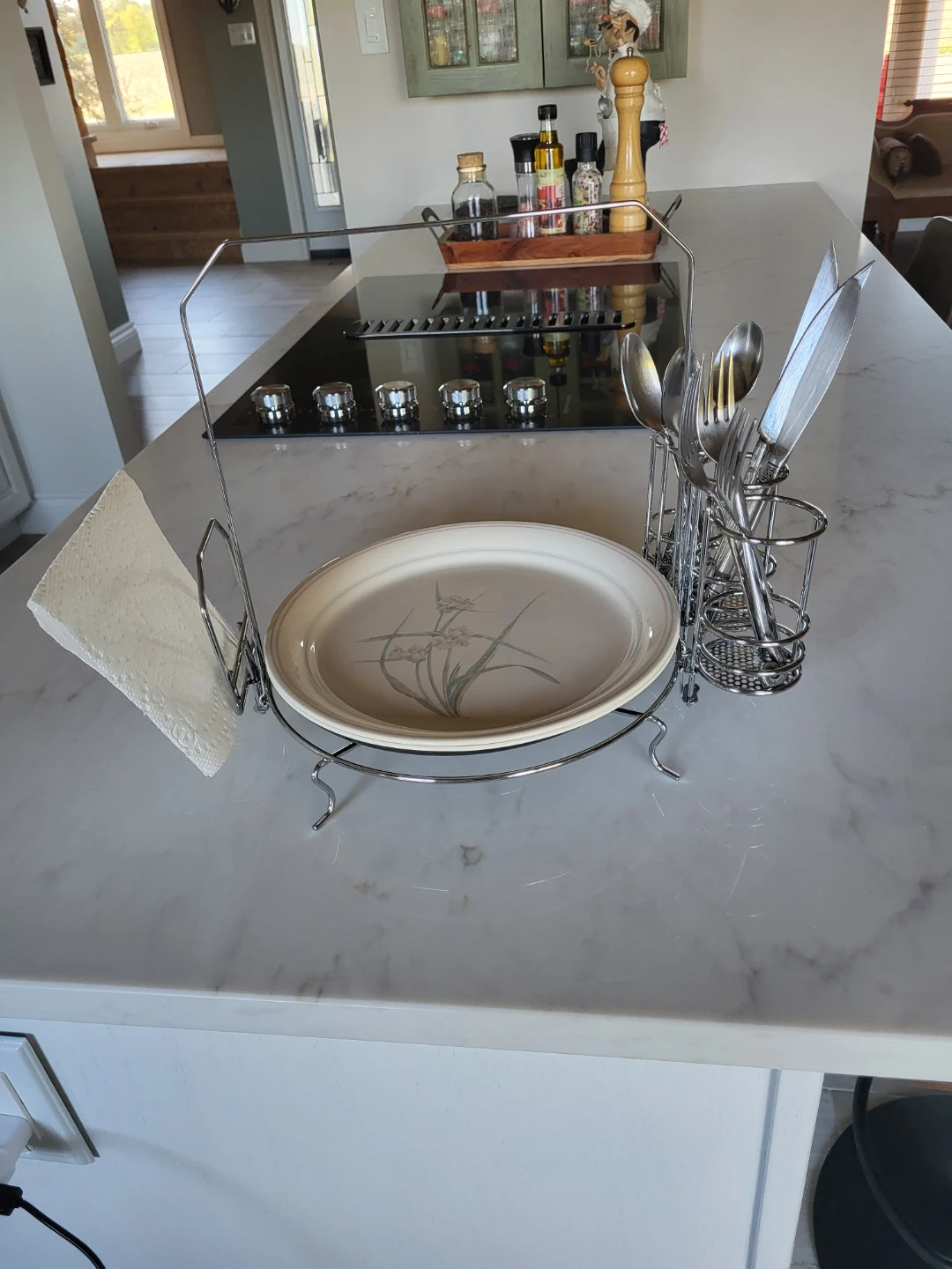 Chrome rack for plates,  utensils and napkinRack - photo 2