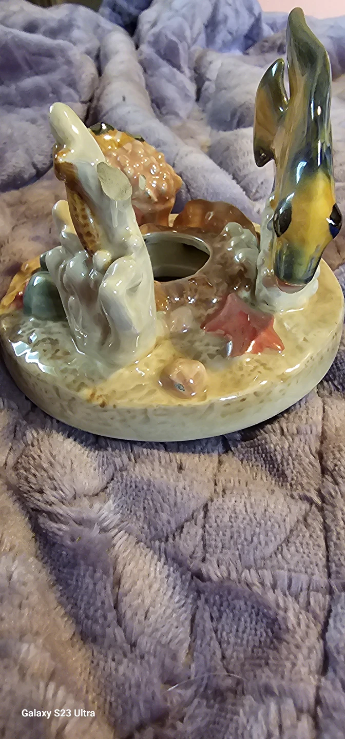 Ceramic Candle Holder with Fish and Sea Life Design - photo 2