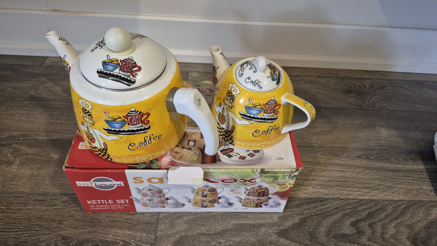 Safinox Enamel Kettle Set with Porcelain Tea Pot - photo 2