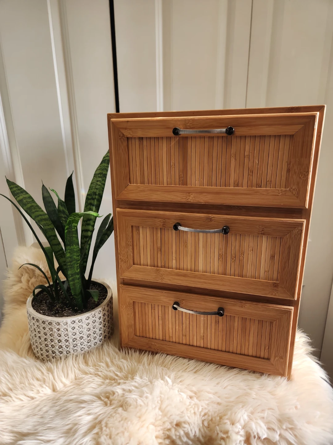 Bamboo 3-Drawer NIGHT STAND or STORAGE DECOR