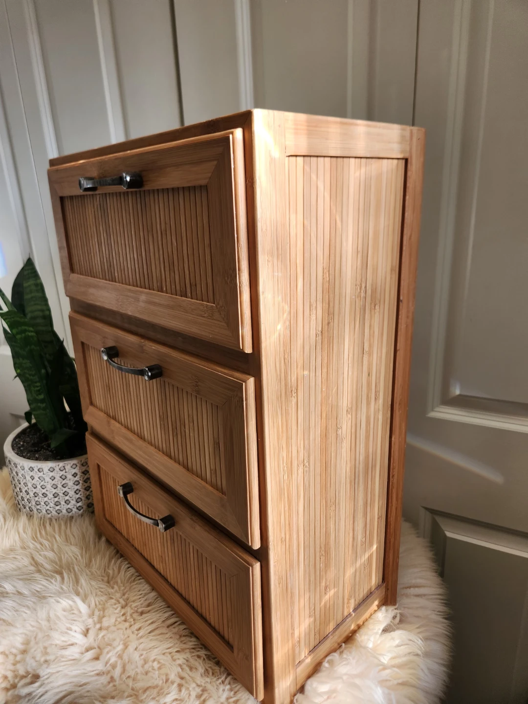 Bamboo 3-Drawer NIGHT STAND or STORAGE DECOR - photo 2