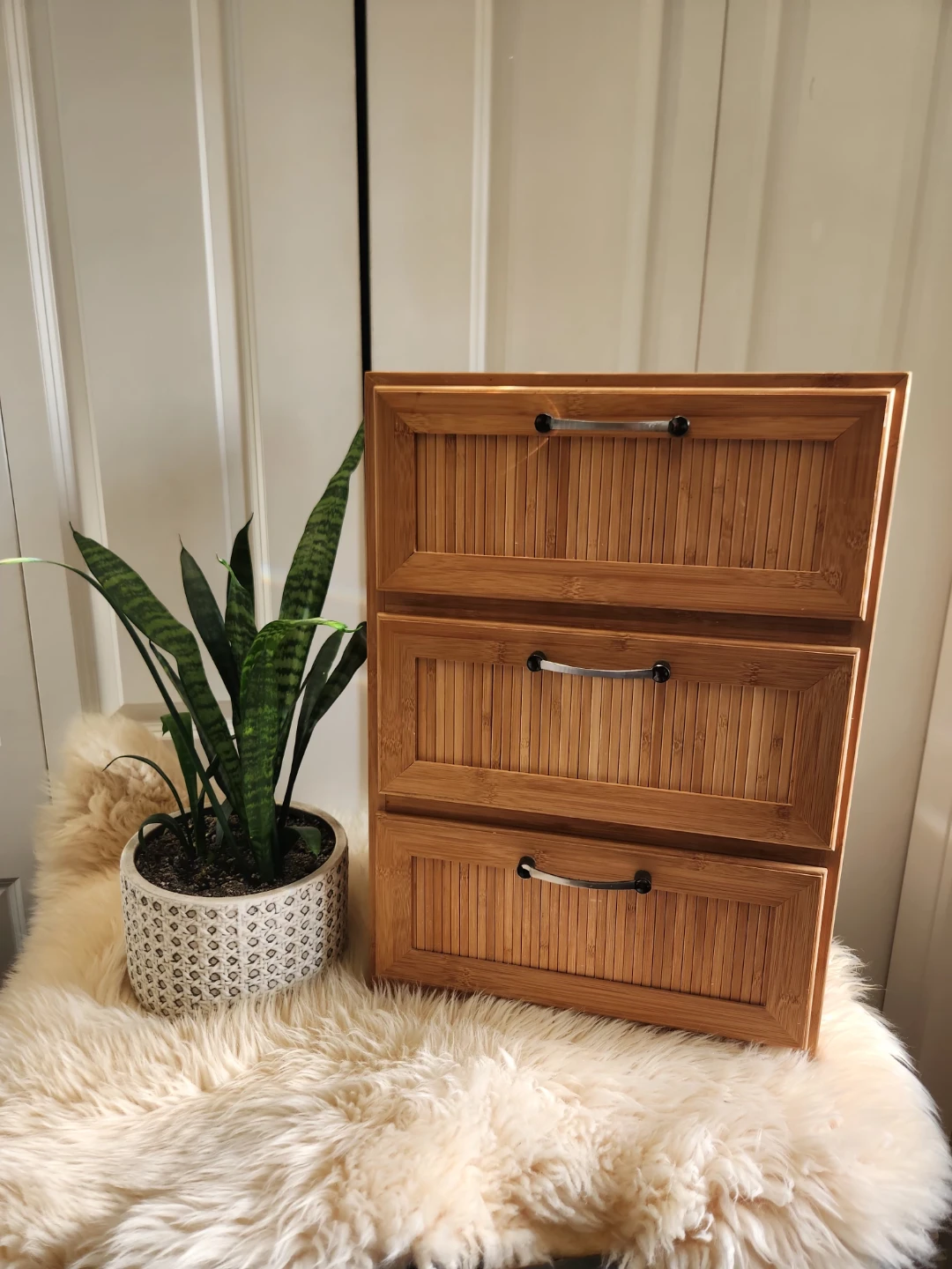 Bamboo 3-Drawer NIGHT STAND or STORAGE DECOR - photo 5