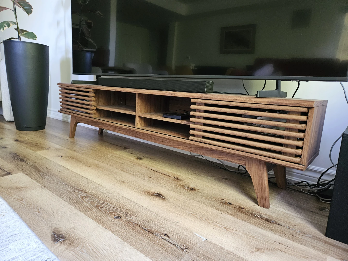 Renwick Mid-Century Modern Wood TV Stand - photo 2