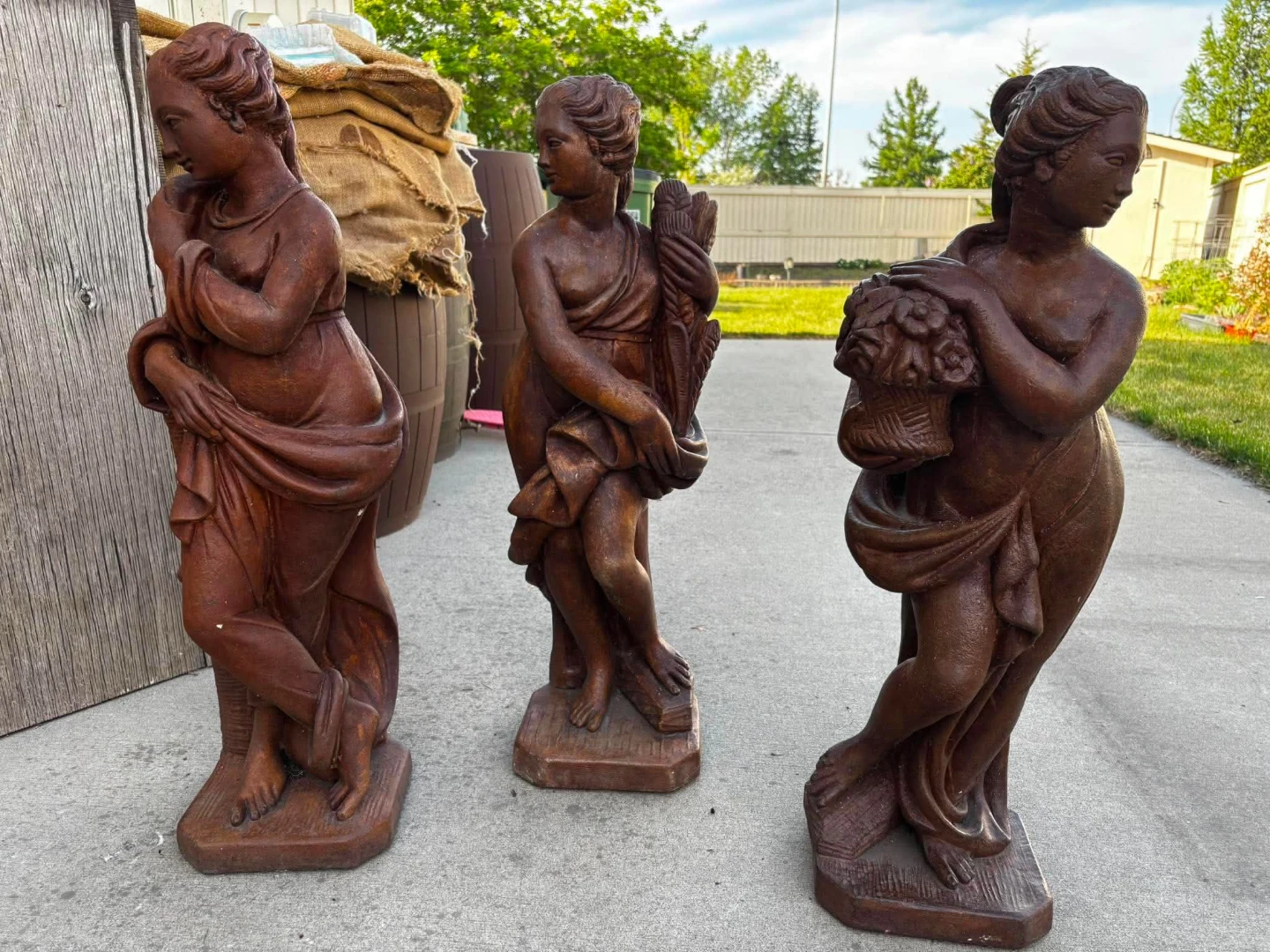 3 Large (Approx 3ft) Henry's Studio Three Seasons Statue