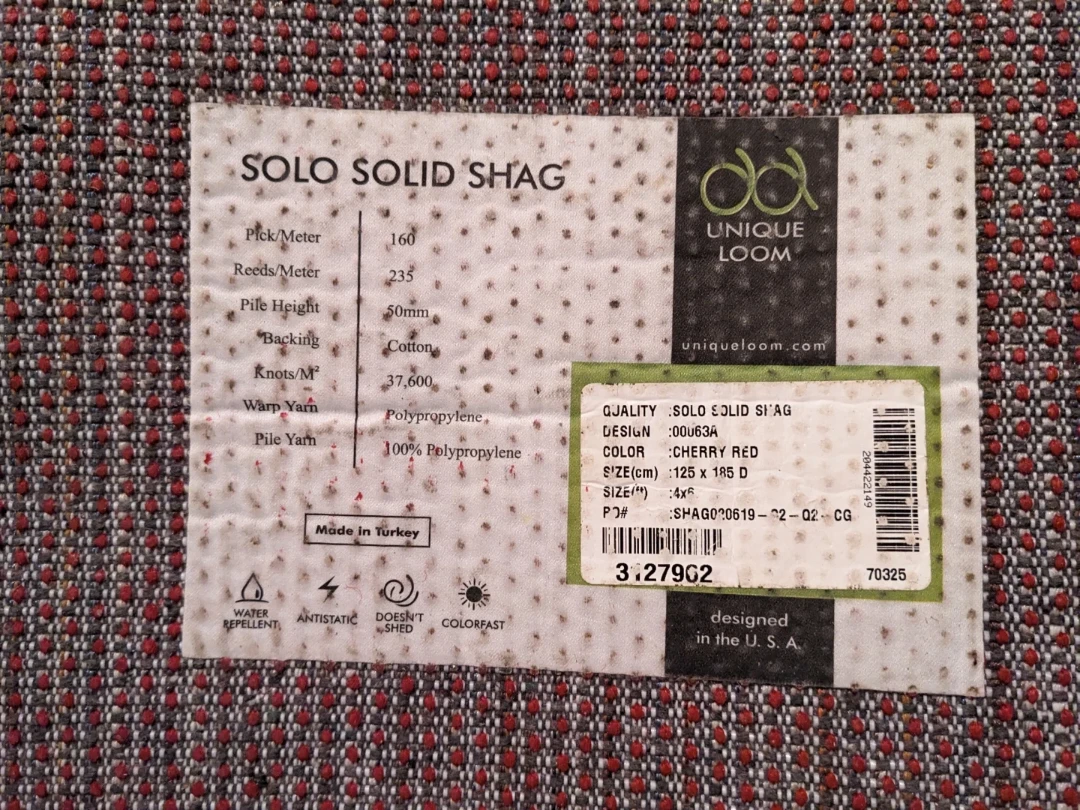 Unique Loom Solo Solid Shag Rug - Cherry Red 4'x6' - photo 4