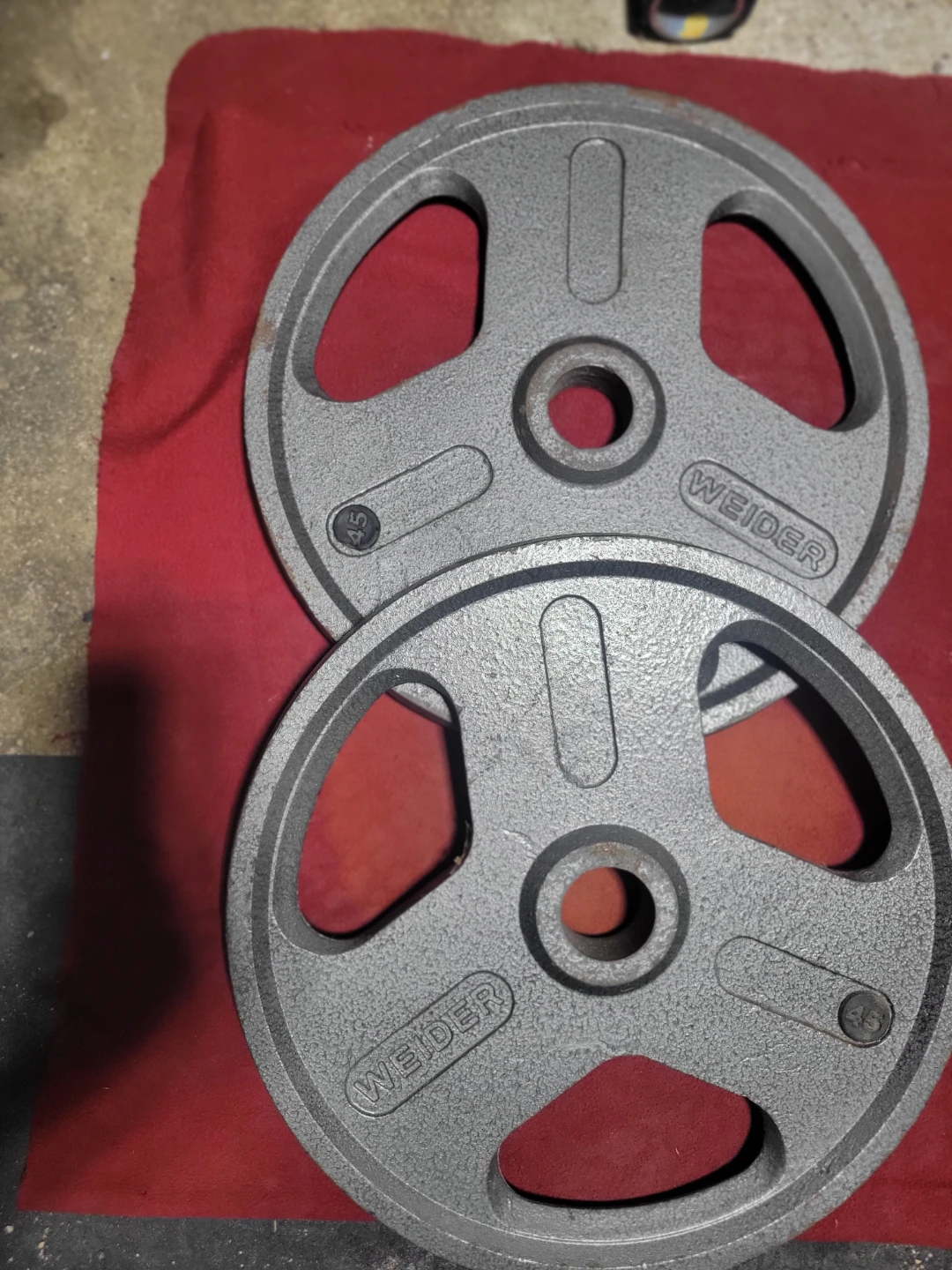 OLYMPIC 2" HOLE.  45LBs. PLATES 90LBs
