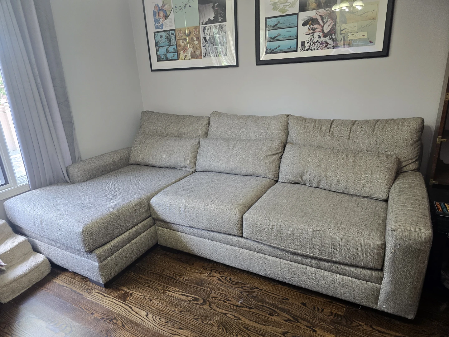 Gray Sectional Sofa with Chaise