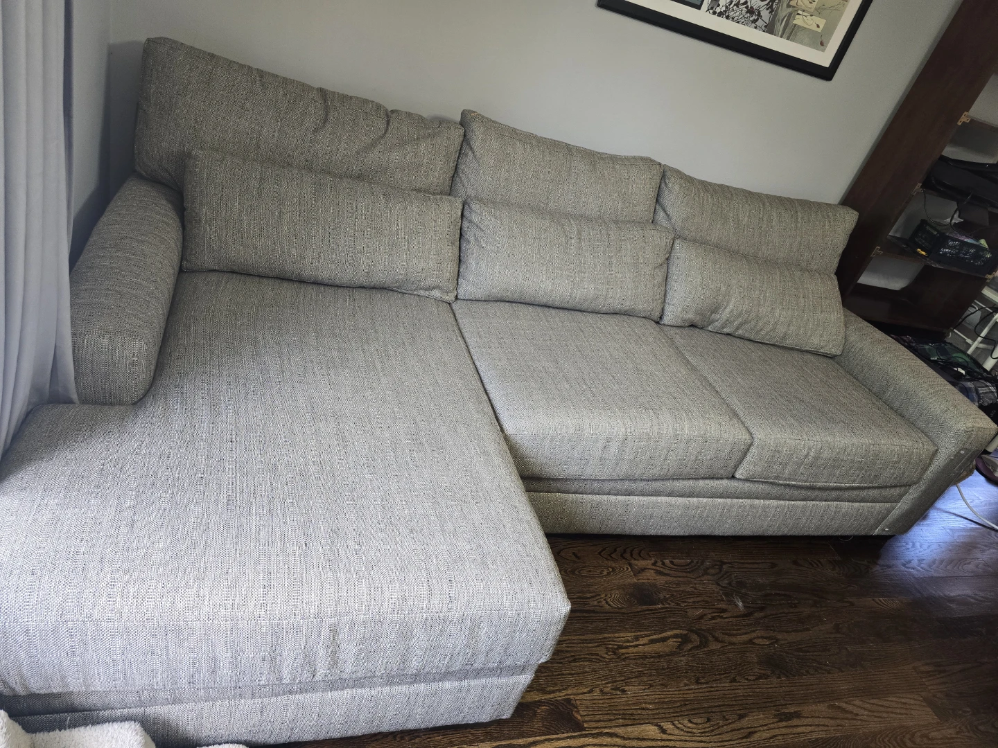 Gray Sectional Sofa with Chaise - photo 2