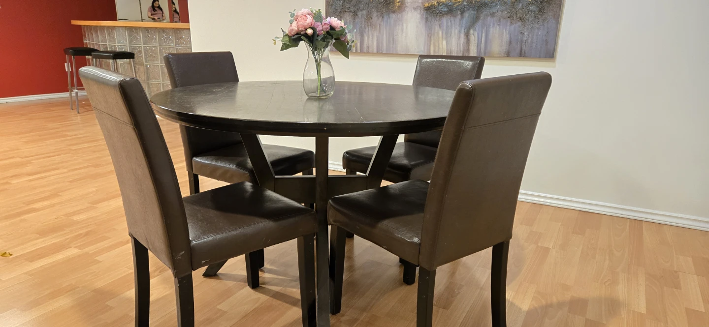 Round Dining Table Set with 4 Chairs - photo 2