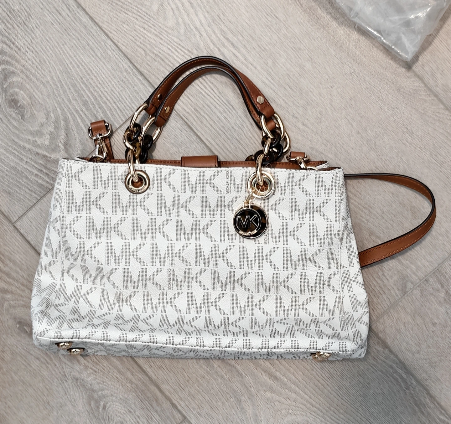 Michael Kors Tote Bag - White with MK Print - photo 2
