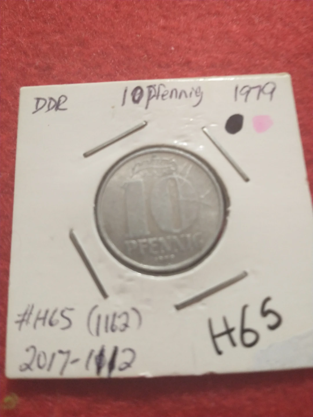 1979 DDR/East Germany 10 pfennig aluminum coin #H65 - photo 3