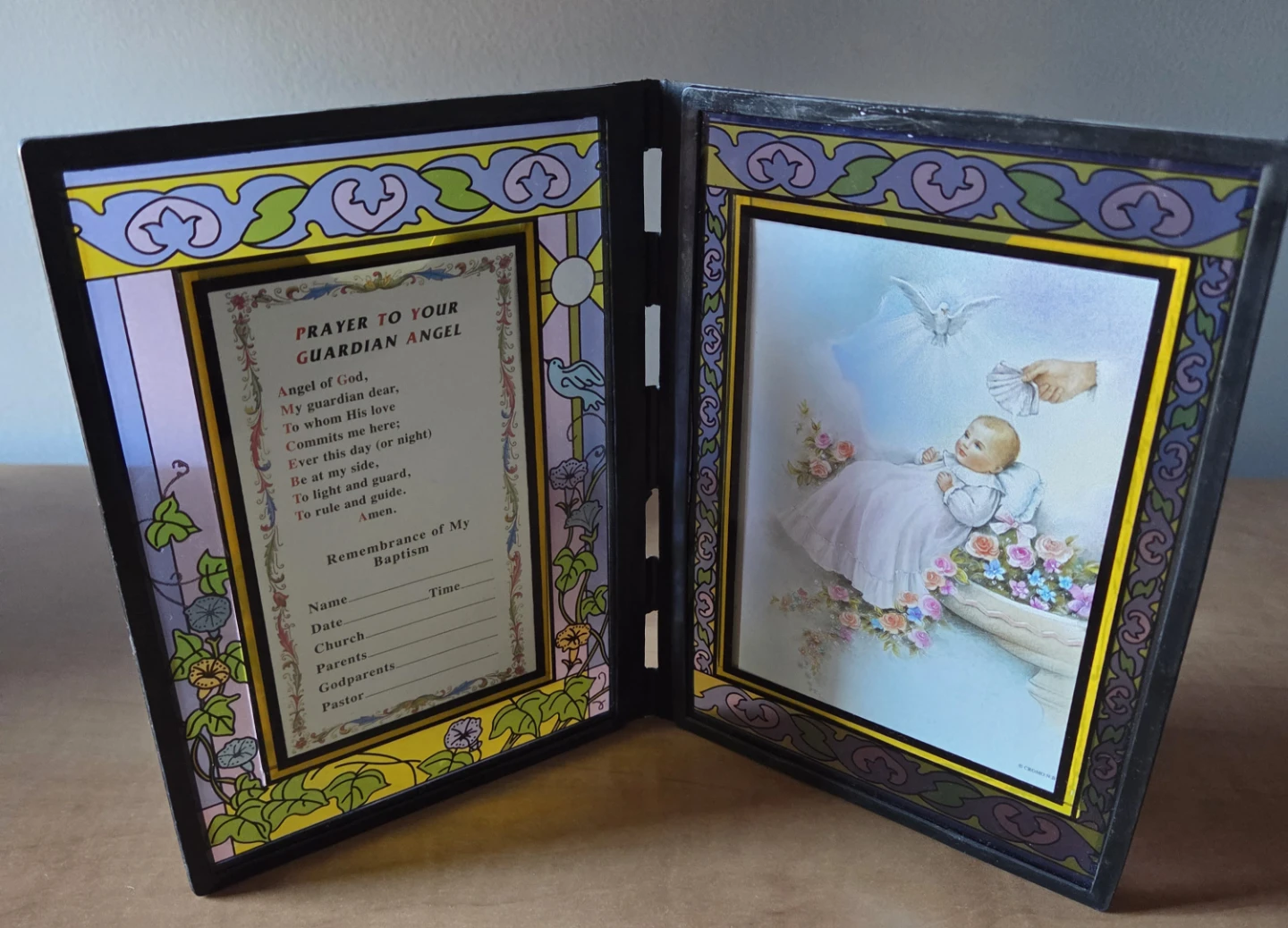 Baptism Remembrance Frame with Guardian Angel Prayer - photo 2