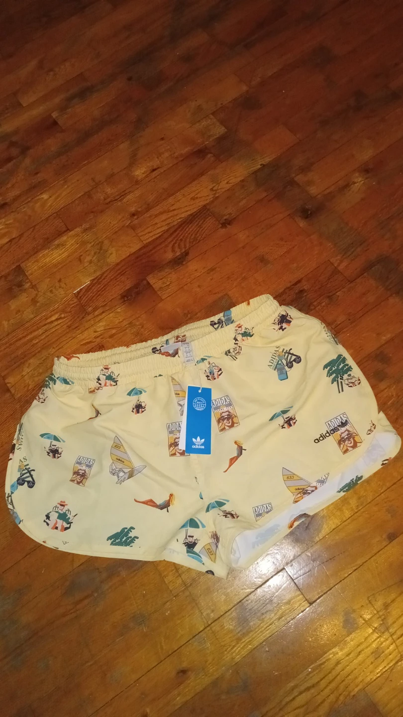 Adidas Womens Yellow Graphic Print Shorts Size M - photo 2