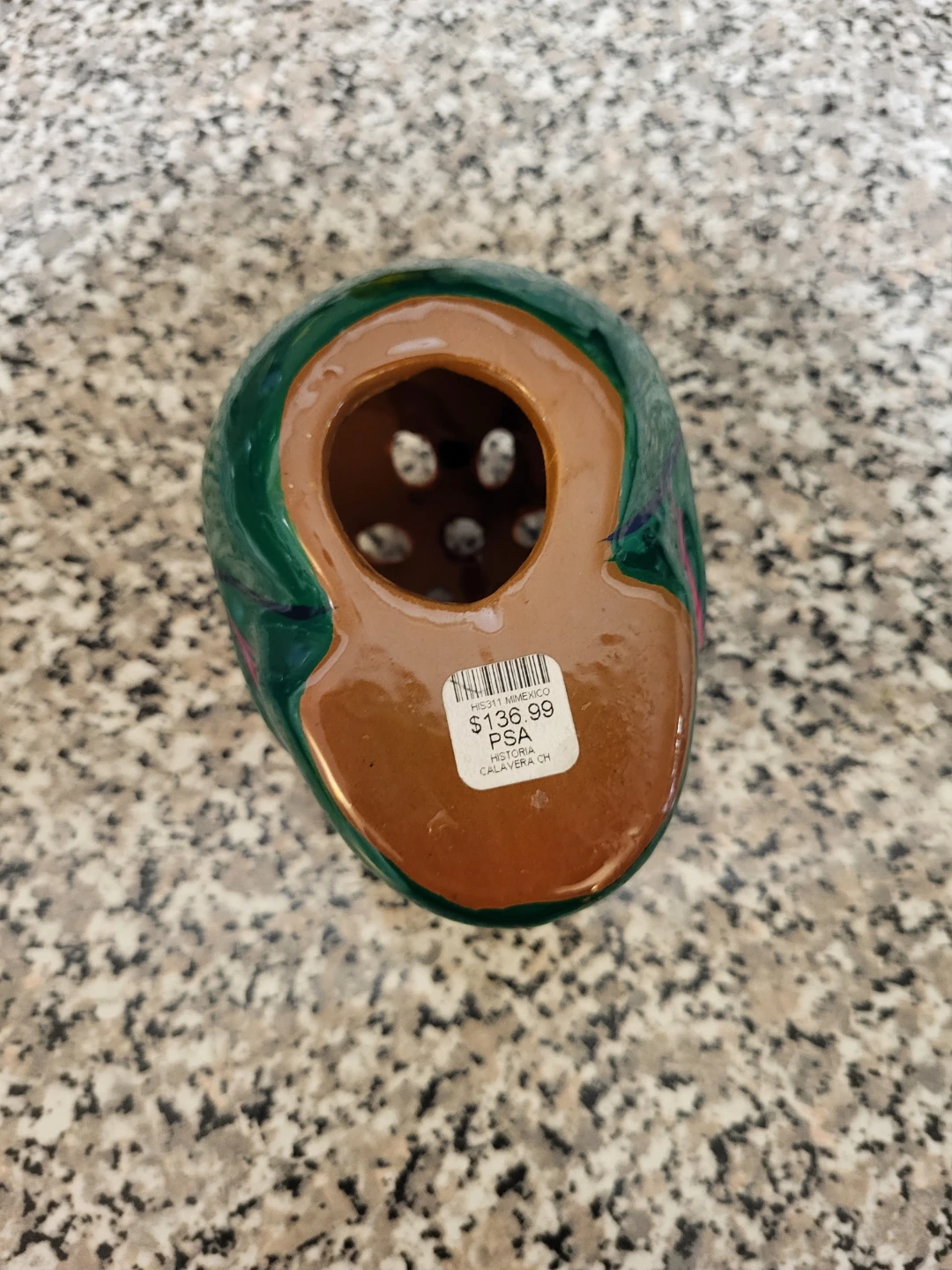 Hand-Painted Ceramic Skull Incense Holder - photo 3