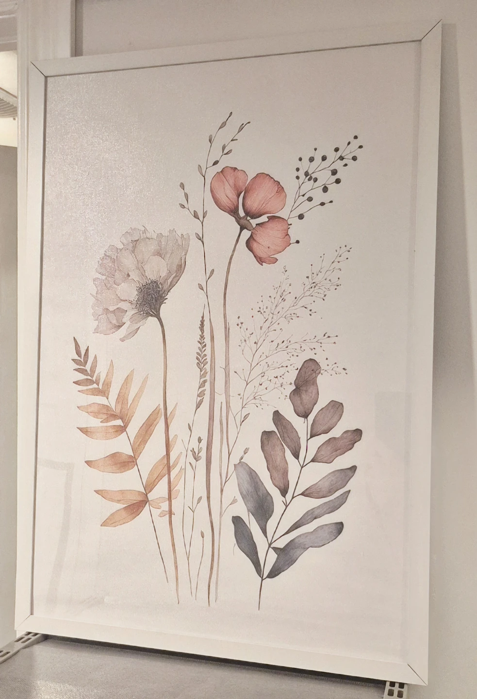 Framed Canvas Botanical Flowers wall Art 17x25in