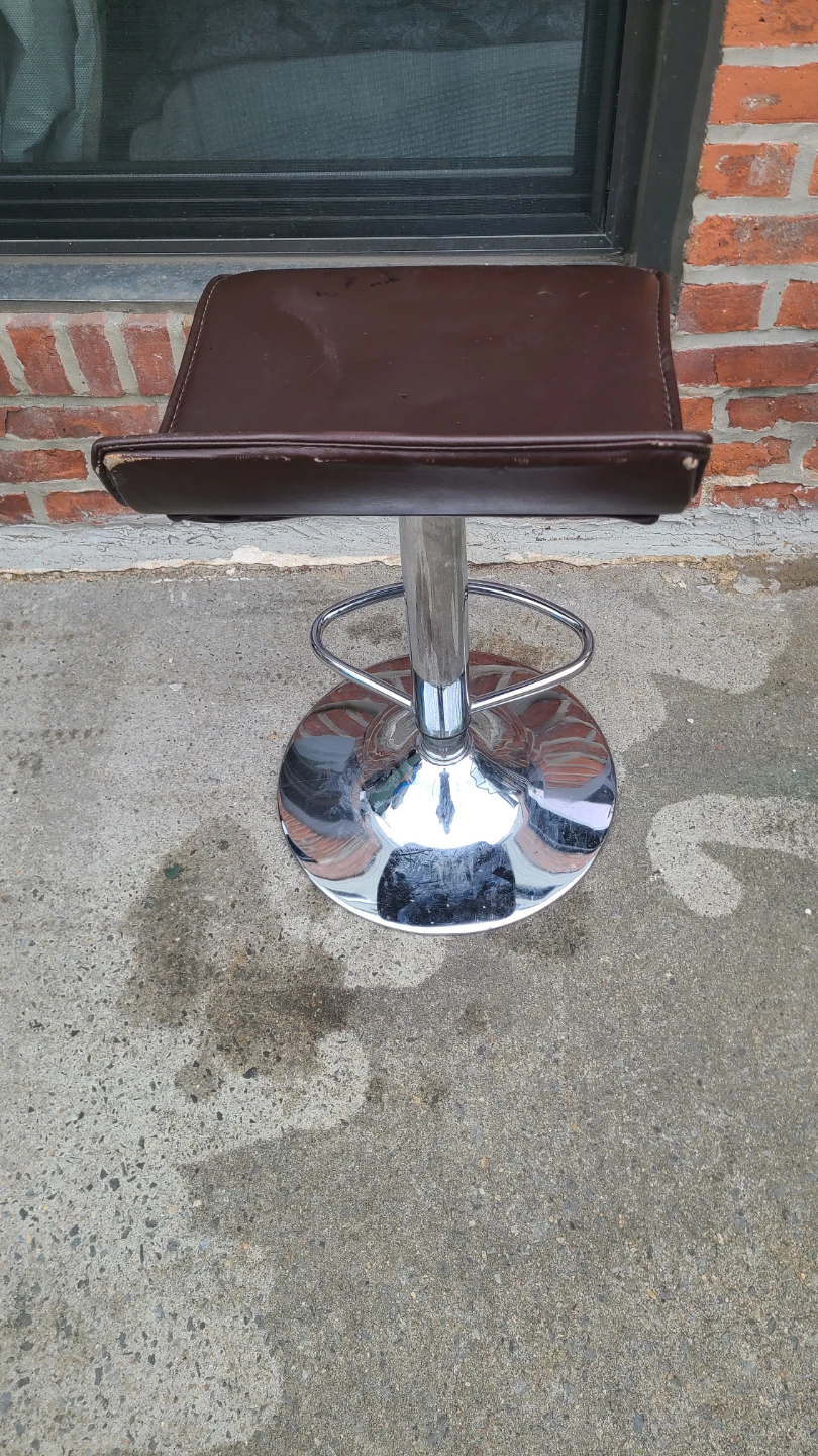 Bar Stool - Brown Faux Leather - photo 2