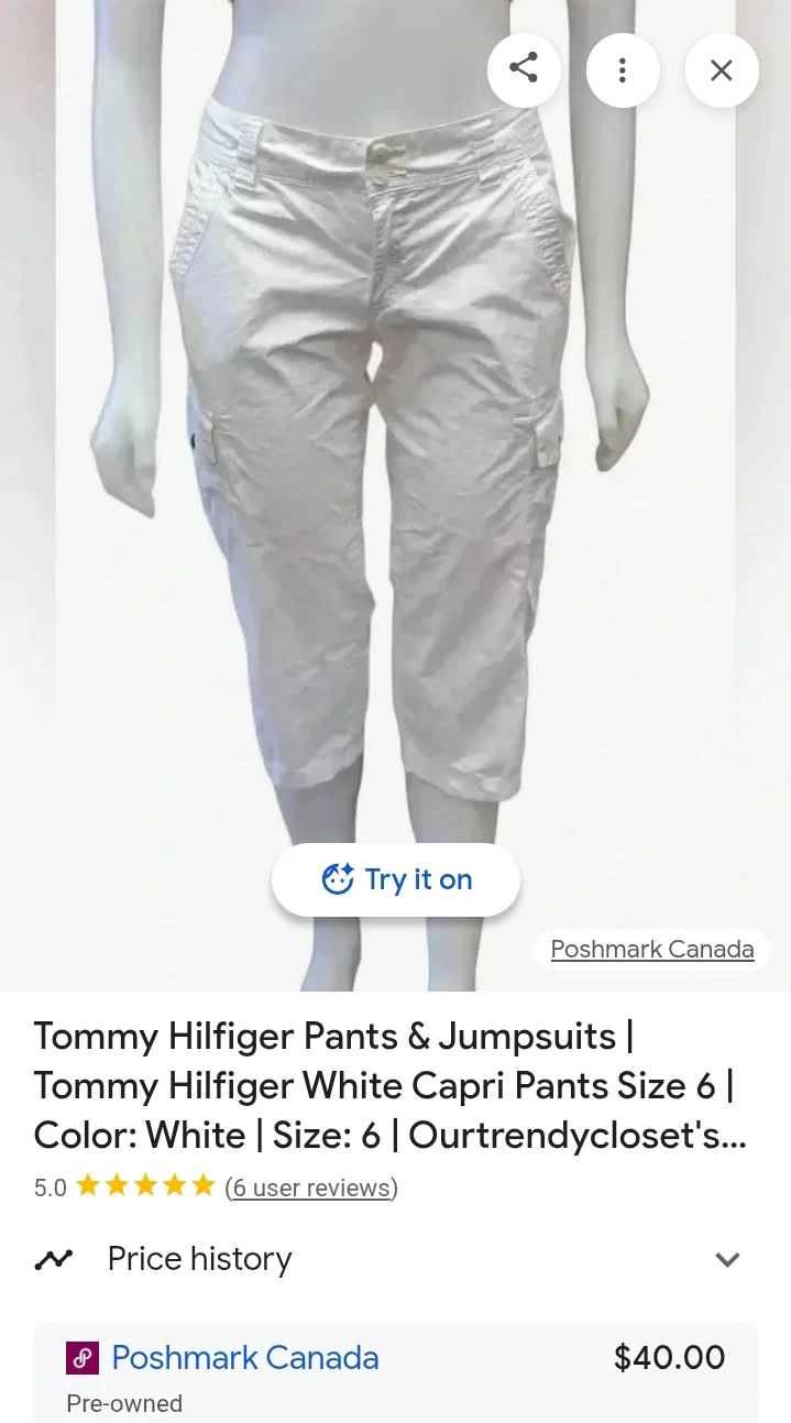 Tommy Hilfiger White Crop Capris Size 10 - photo 5