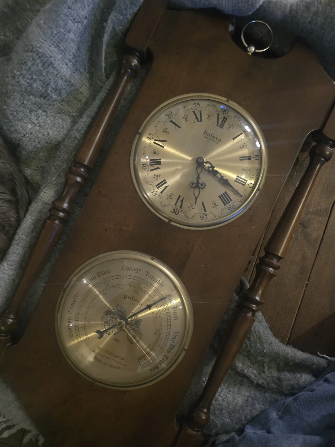 Bulova Wooden Clock and Barometer Set - photo 4