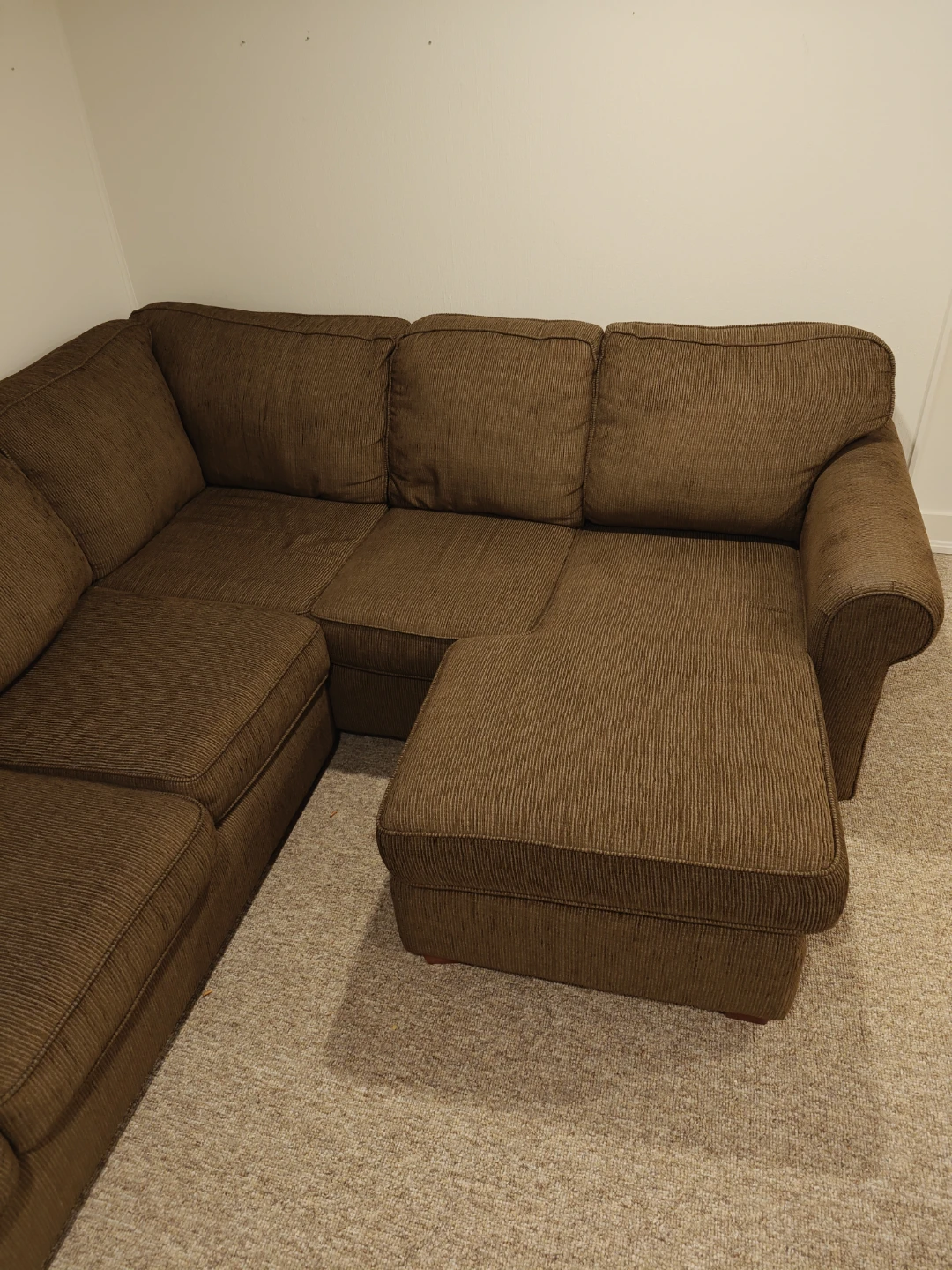 Brown Sectional Sofa with Chaise - photo 4