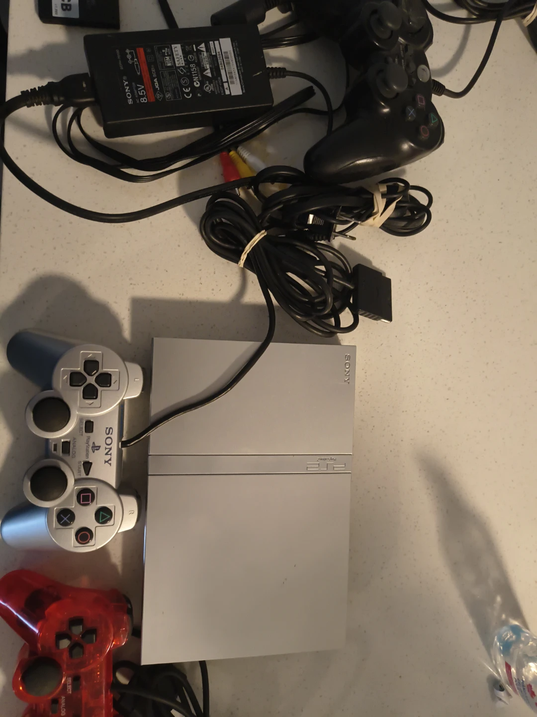 Sony PlayStation 2 Console with Controllers and Power Adapter