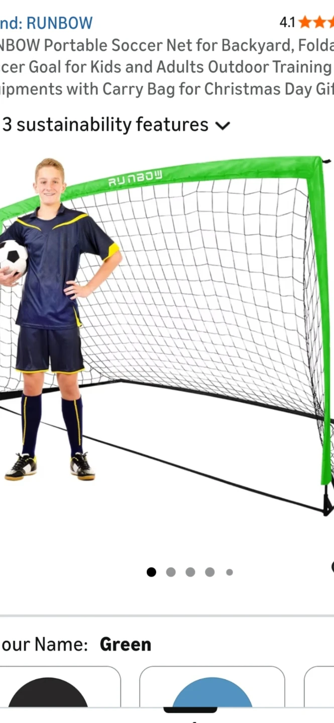 RUNBOW Portable Soccer Goal Net 9x5