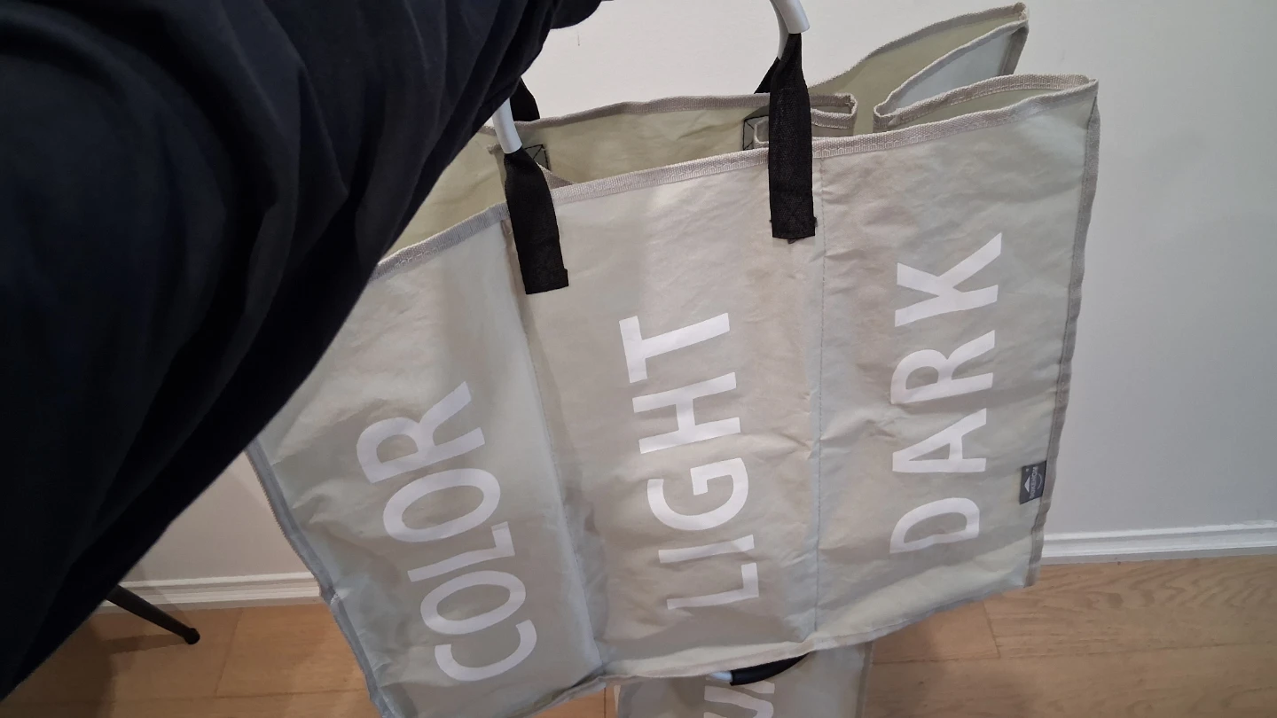 NEW TWO Foldable Fabric Laundry Baskets with Aluminium Handle - photo 5