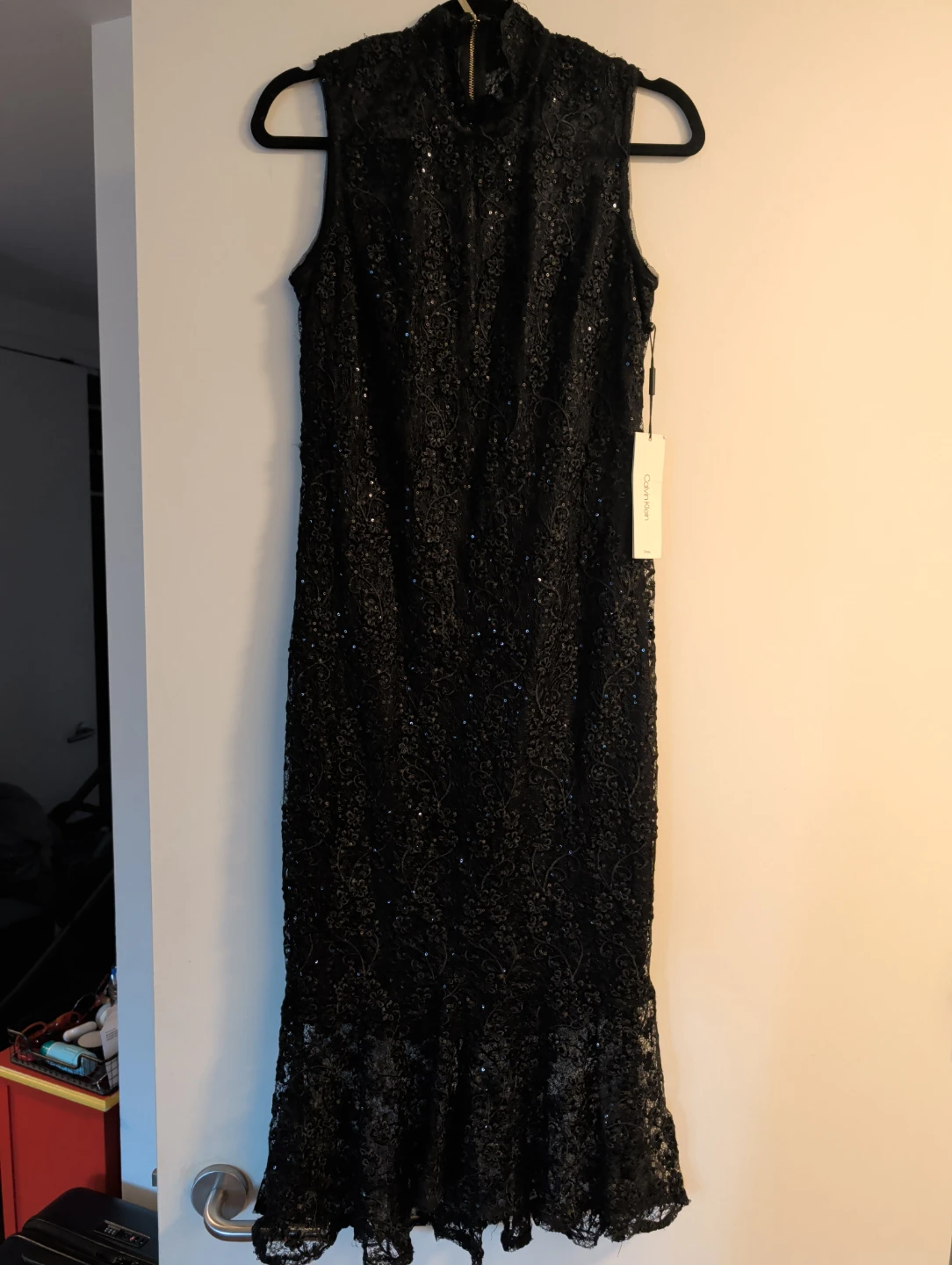 Calvin Klein Black Sequin Lace Dress