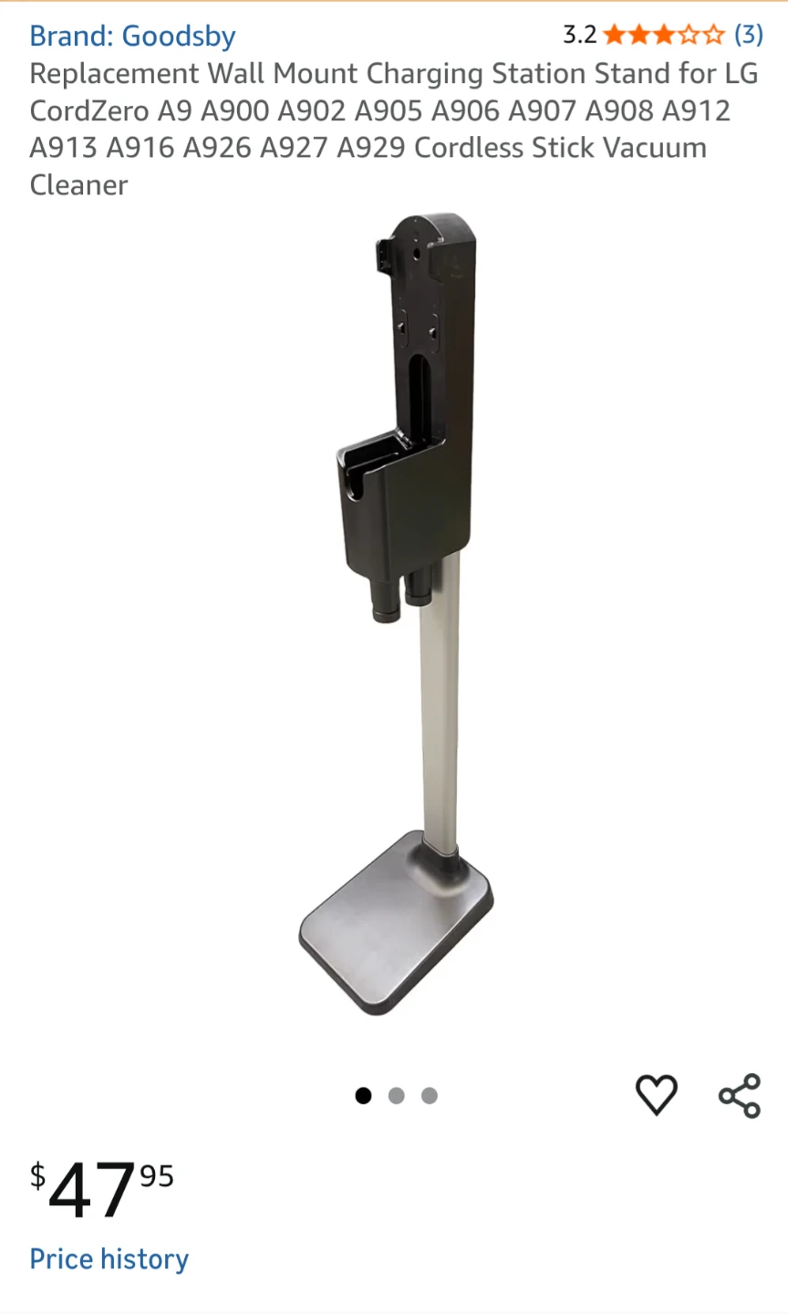 Wall Mount Charging Station Stand for LG CordZero Vacuum