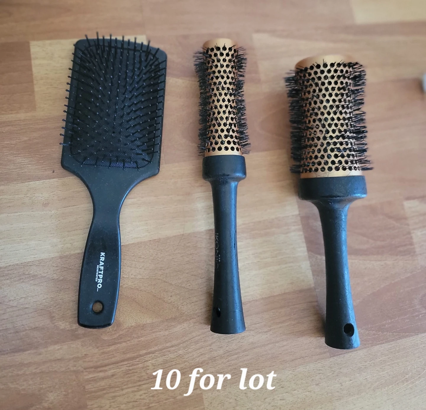 Kraftpro Paddle Brush and 2 Round Brushes