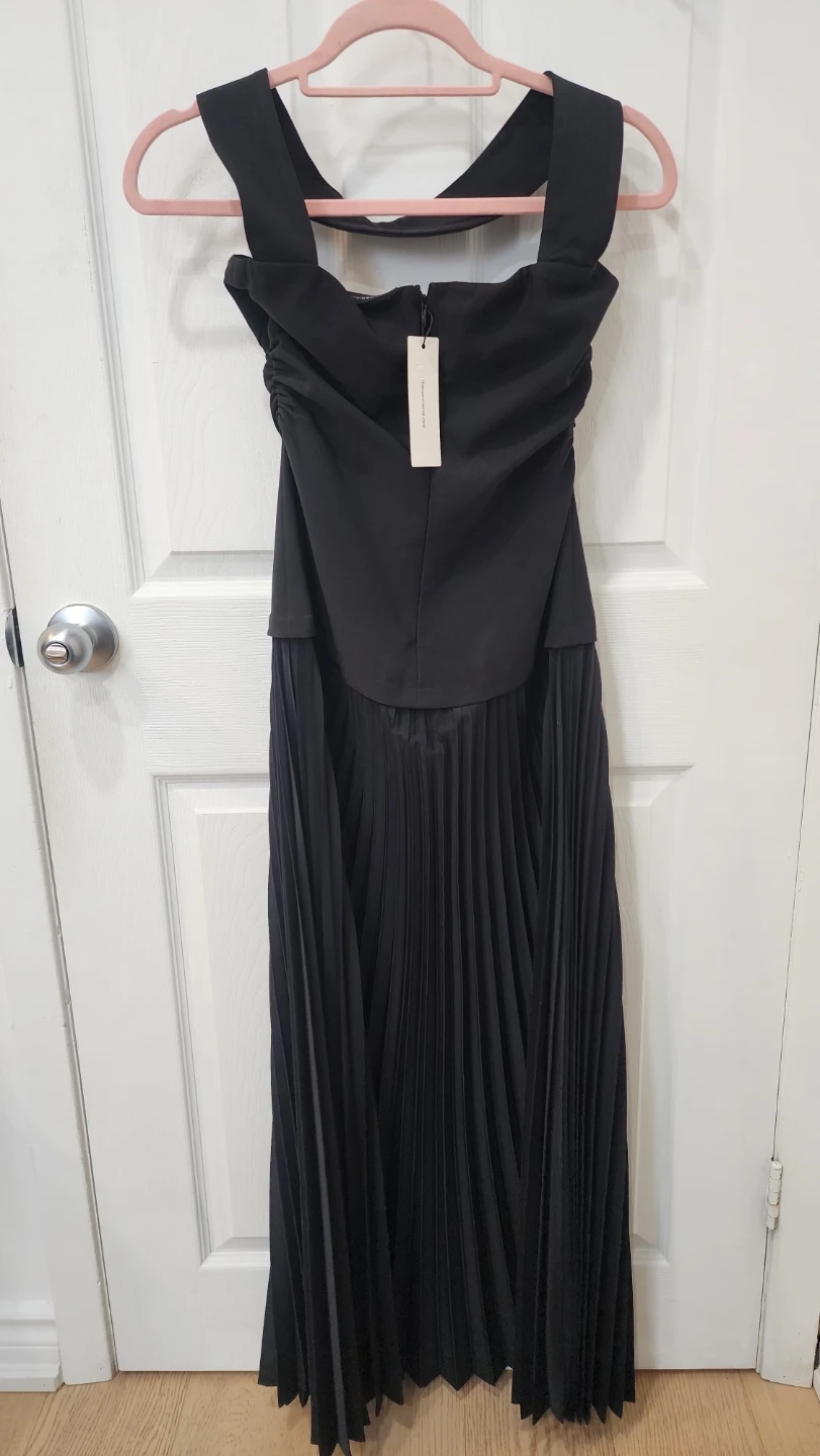 Commense Black Halter Neck Pleated Maxi Dress - photo 5