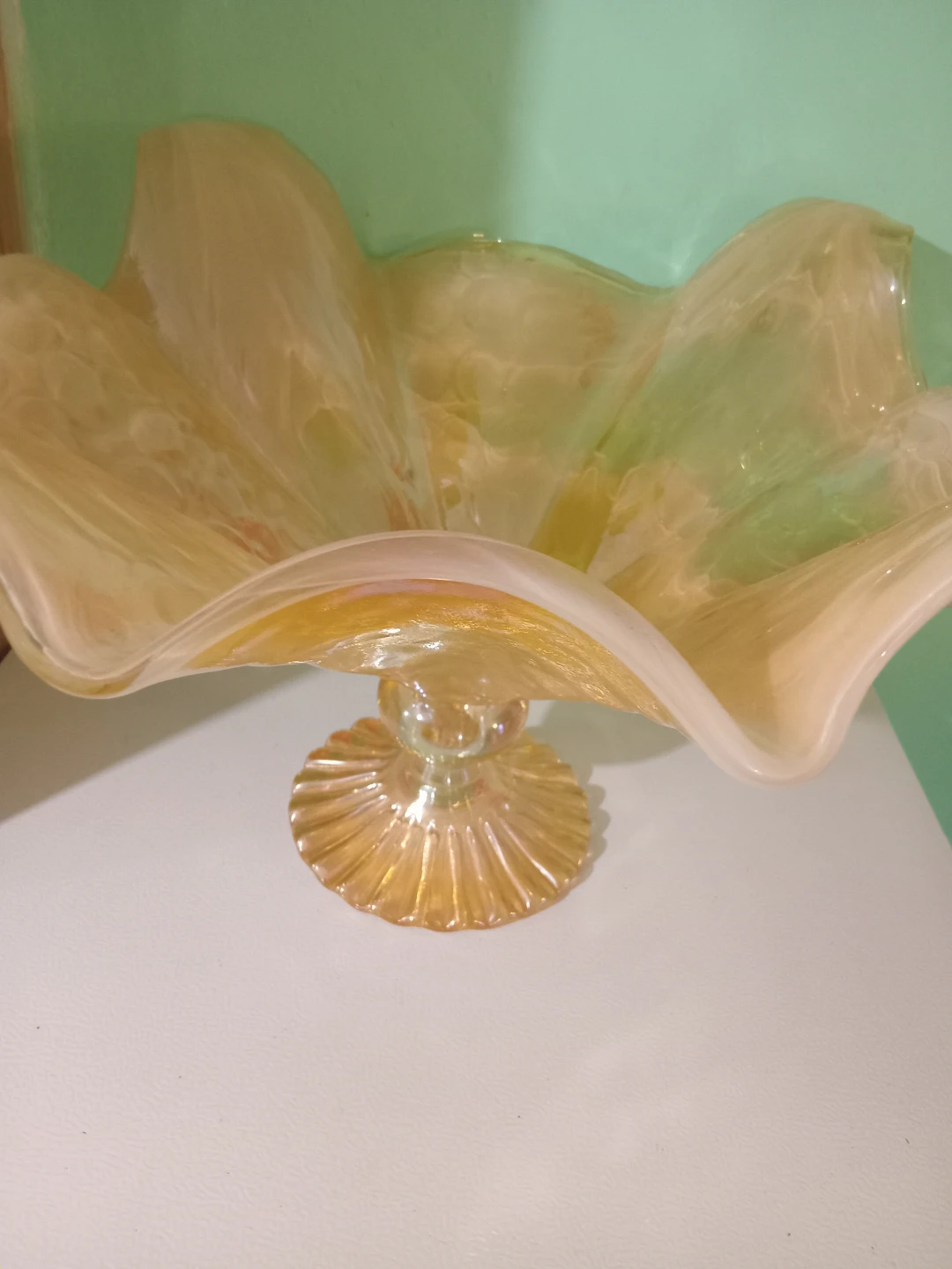 Iridescent Glass Fruit Bowl