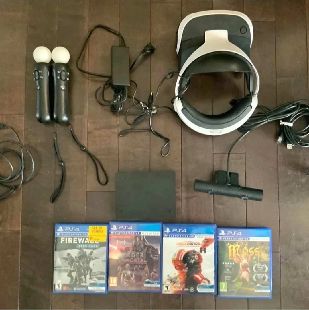PlayStation VR Headset with 4 Games & Controllers
