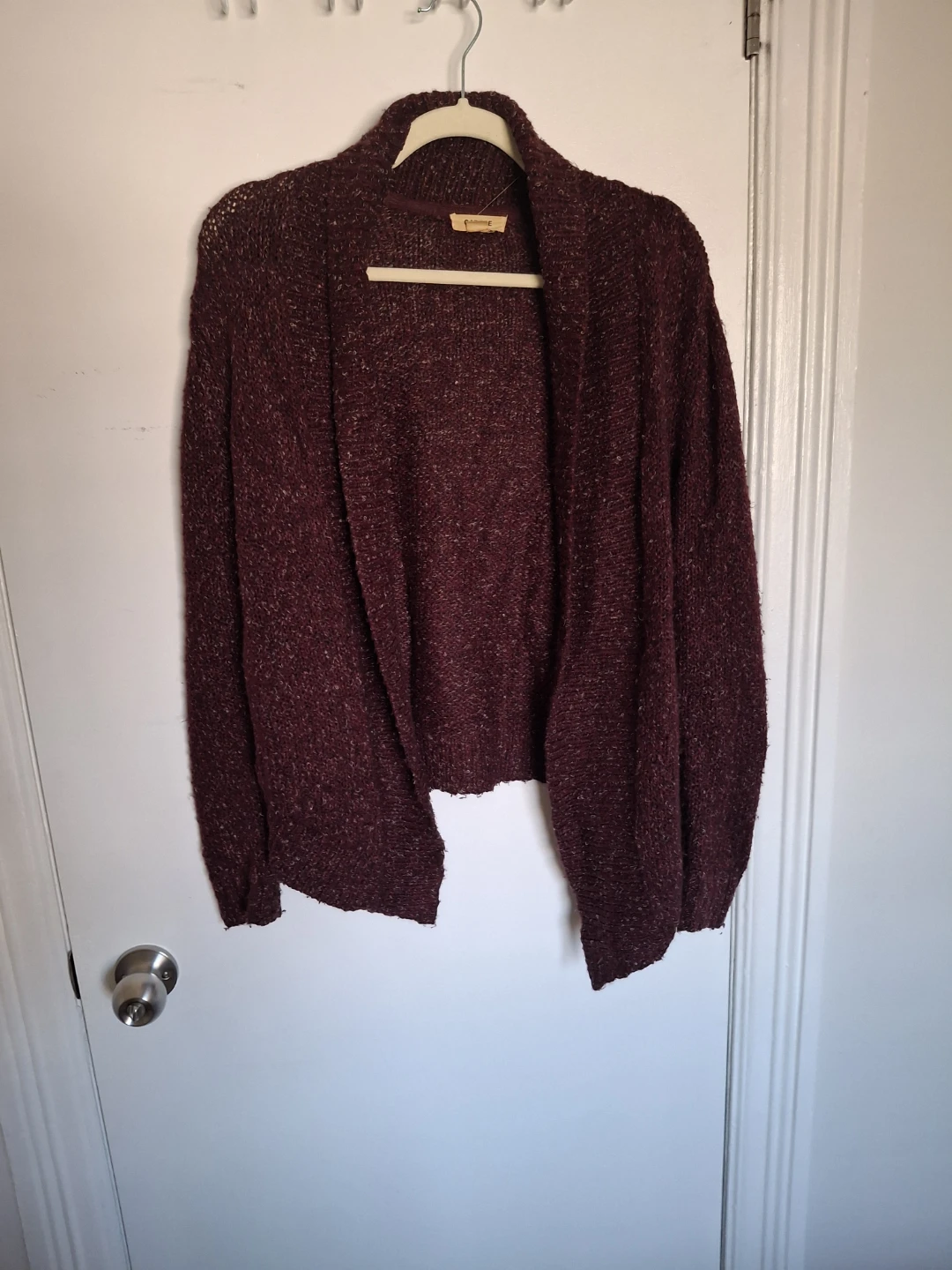 GARAGE Women's Cardigan XS Burgundy Speckled