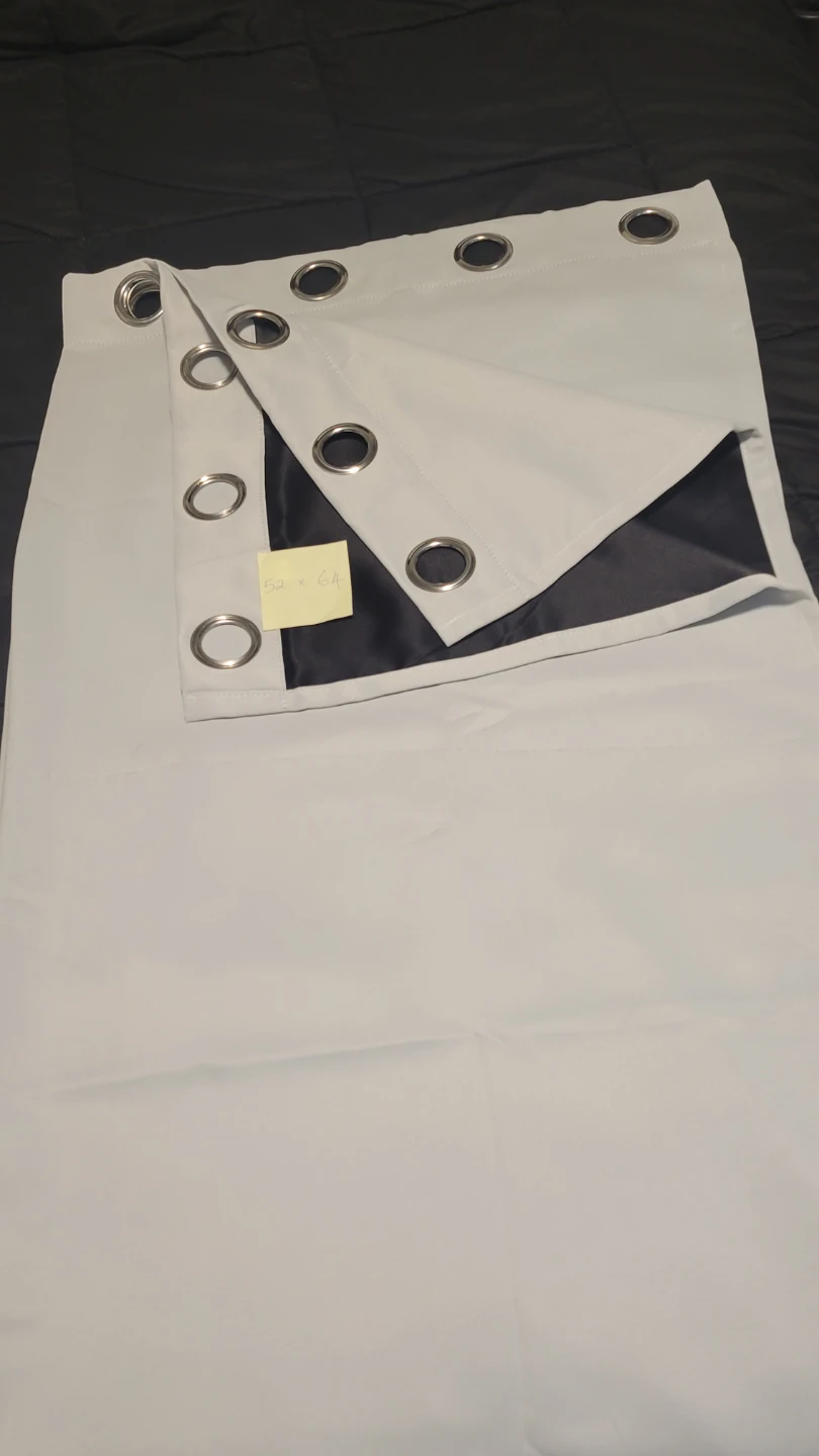 Grey Grommet Curtain Panel 52" x 64"