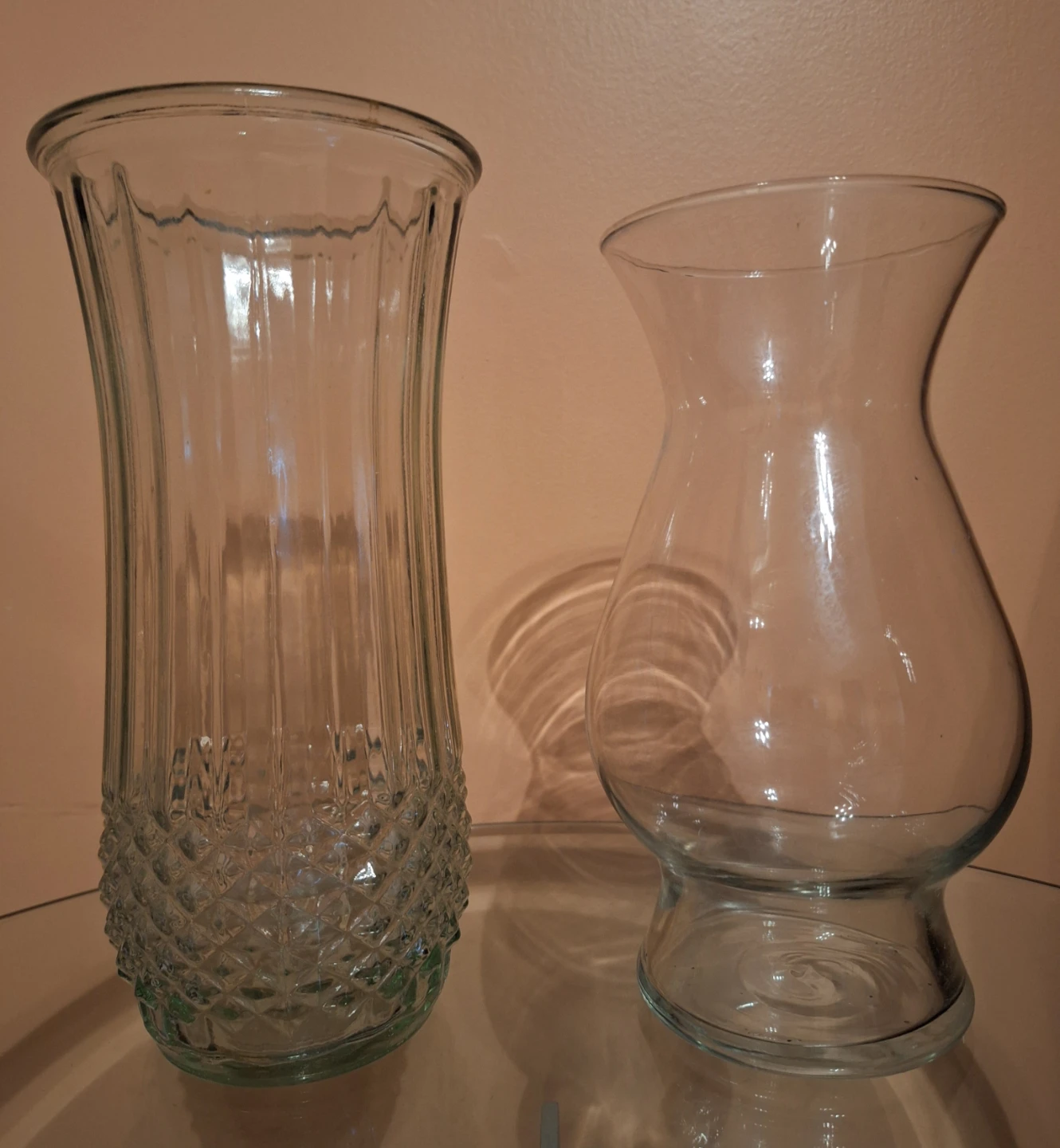 Set of 2 Glass Vases vintage
