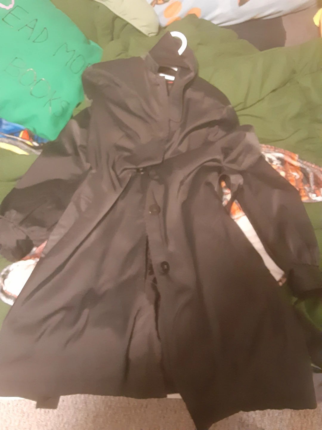 Women's black dkny trenchcoat