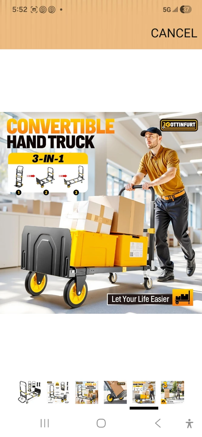 Gottinfurt Heavy Duty Convertible Hand Truck Dolly - photo 4