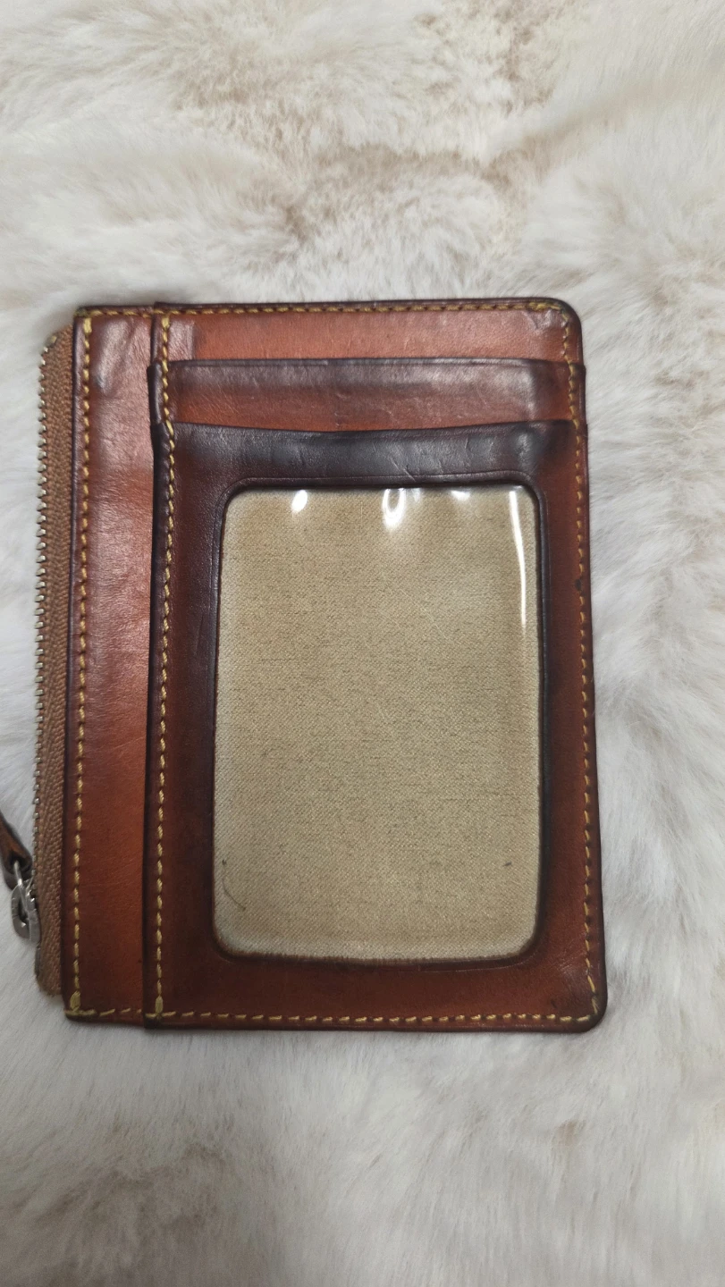 ASUMEDERU Brown Leather Coin Pouch Card Holder - photo 2