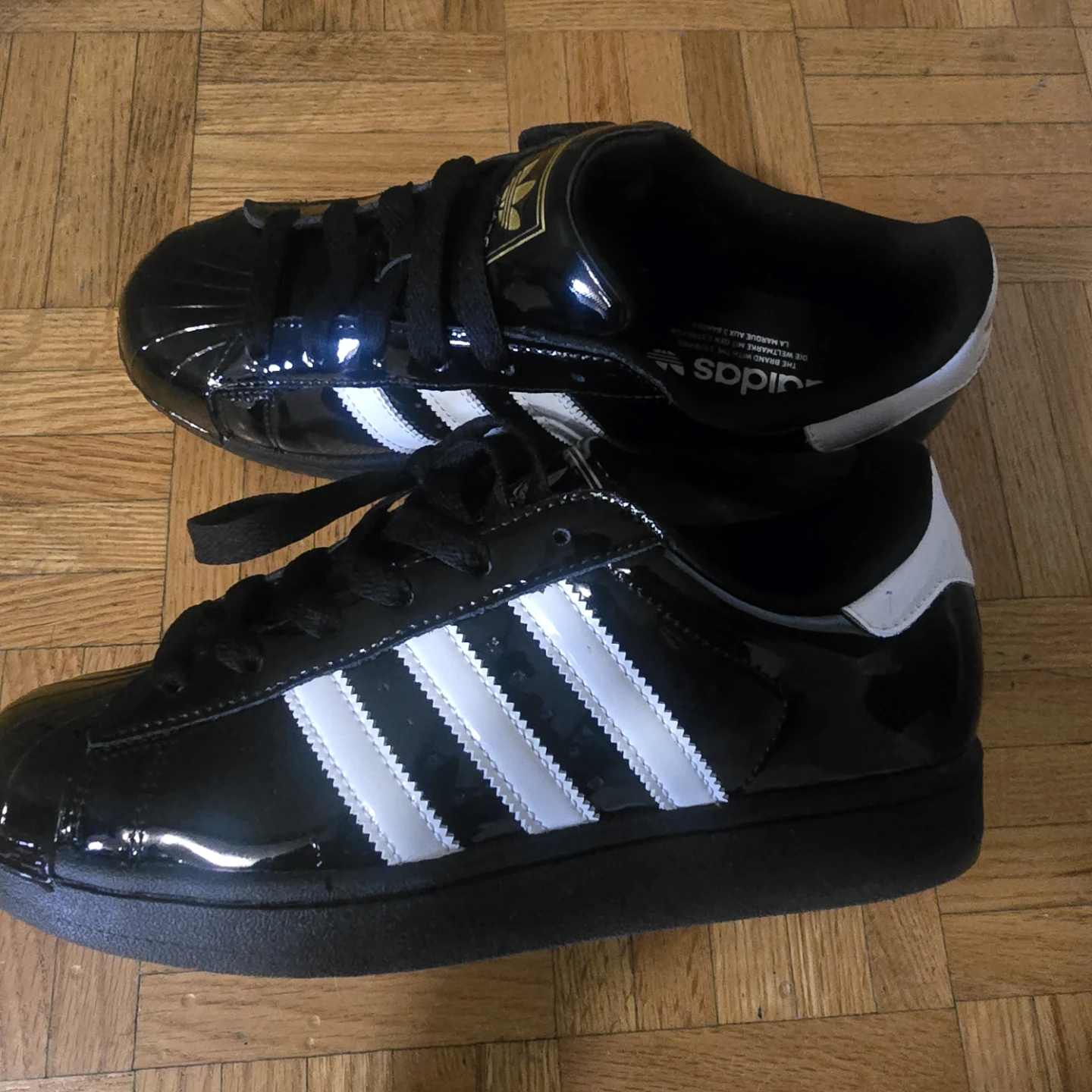 Adidas Superstar Shoes Black Patent - photo 2