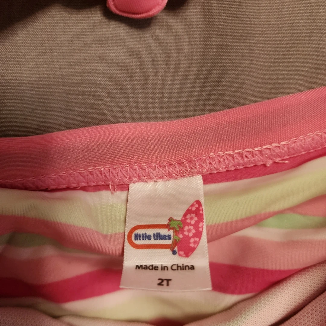 New never worn Little Tikes 2T Striped Swimsuit - photo 2