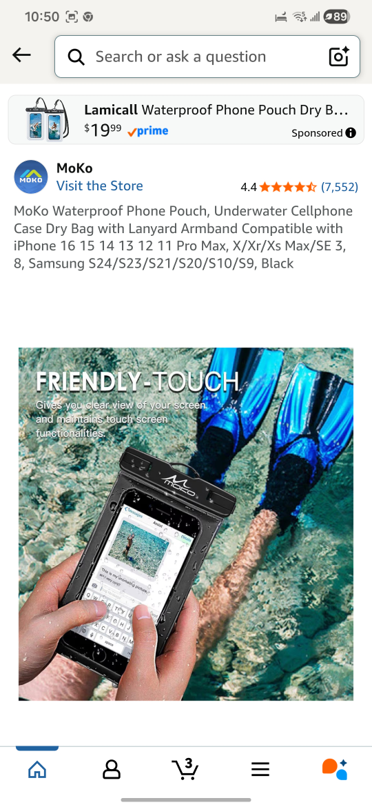 MoKo Waterproof Phone Pouch Dry Bag with Armband - photo 4