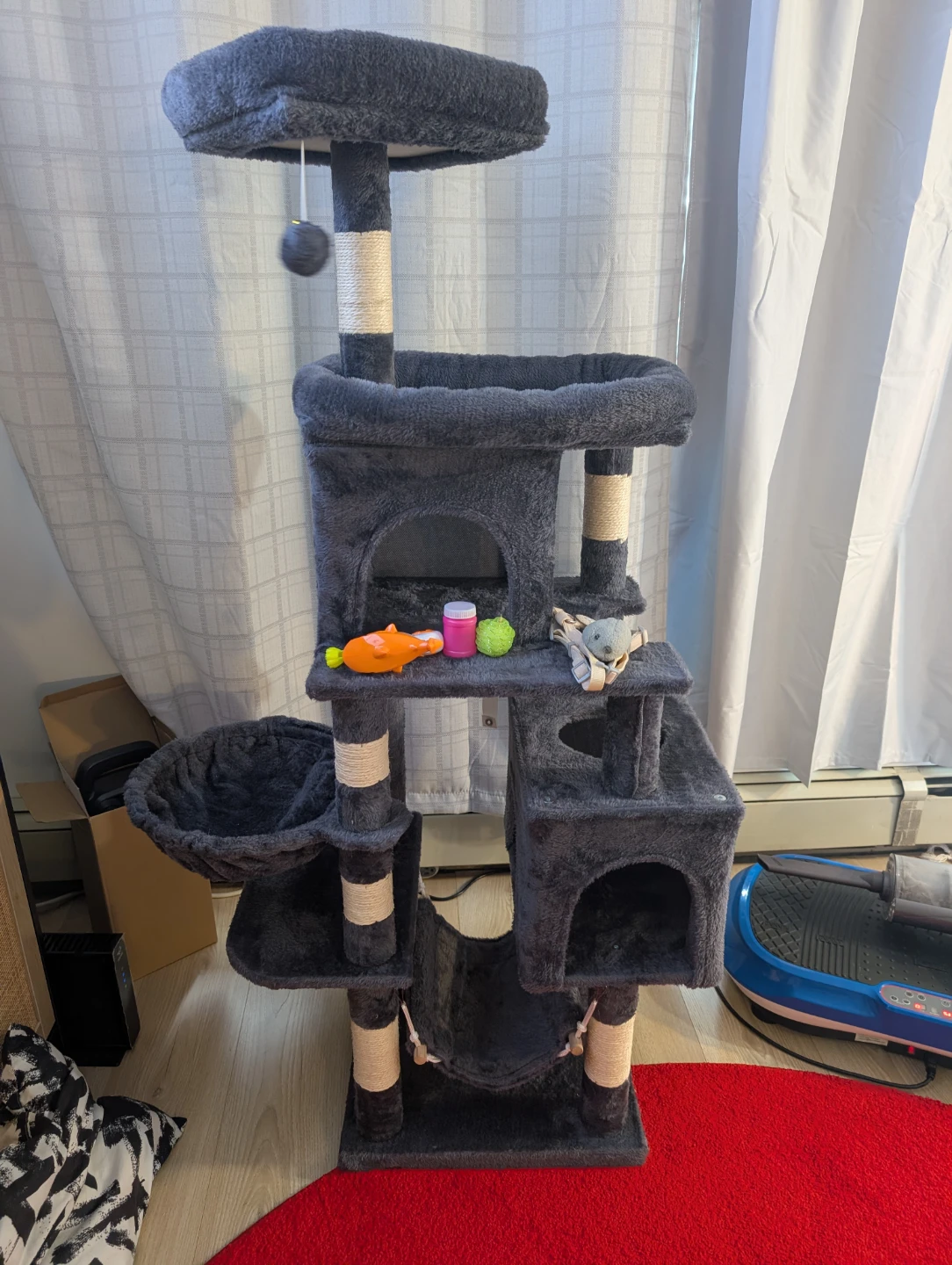Large Grey Cat Tree Condo with multiple perches and hiding spots - photo 5