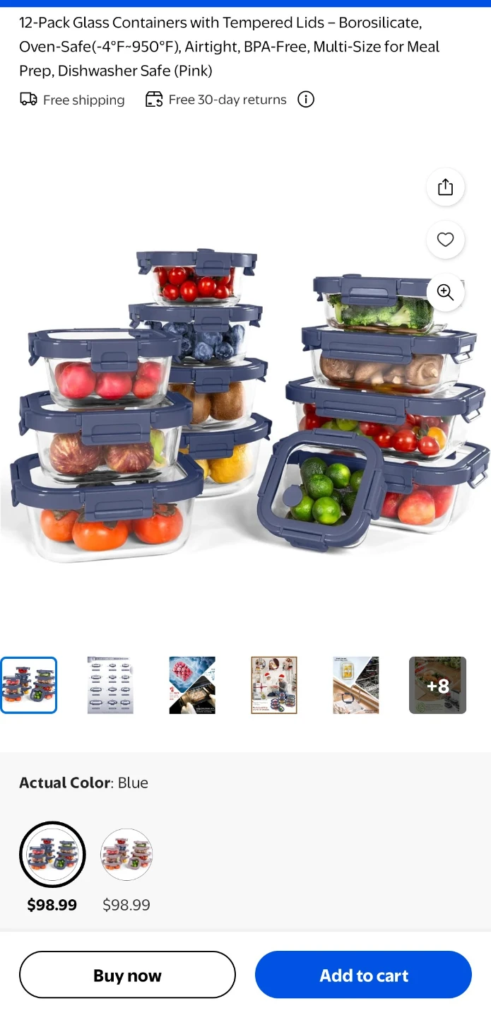 Borohouse Glass Food Storage Containers - 12 Piece Set - photo 4