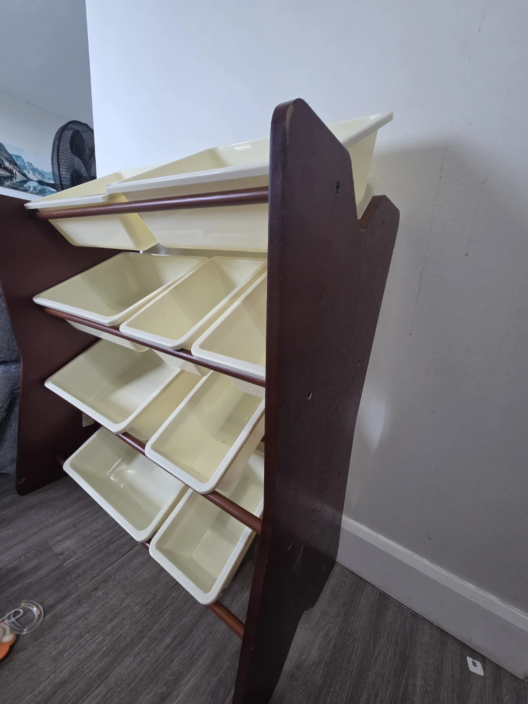 Wooden Toy Organizer with 9 Bins and some free  toys as well - photo 3