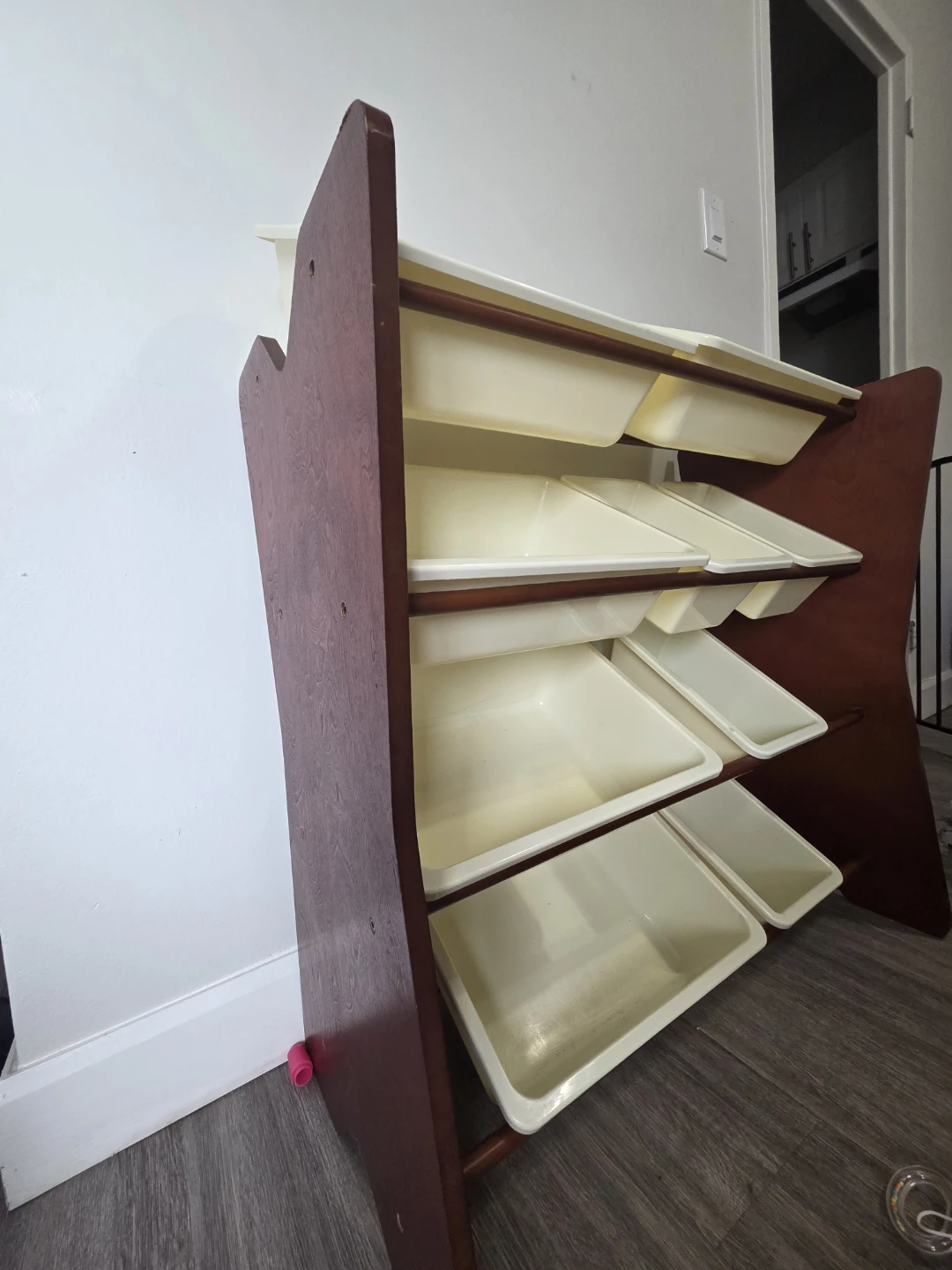 Wooden Toy Organizer with 9 Bins and some free  toys as well - photo 4